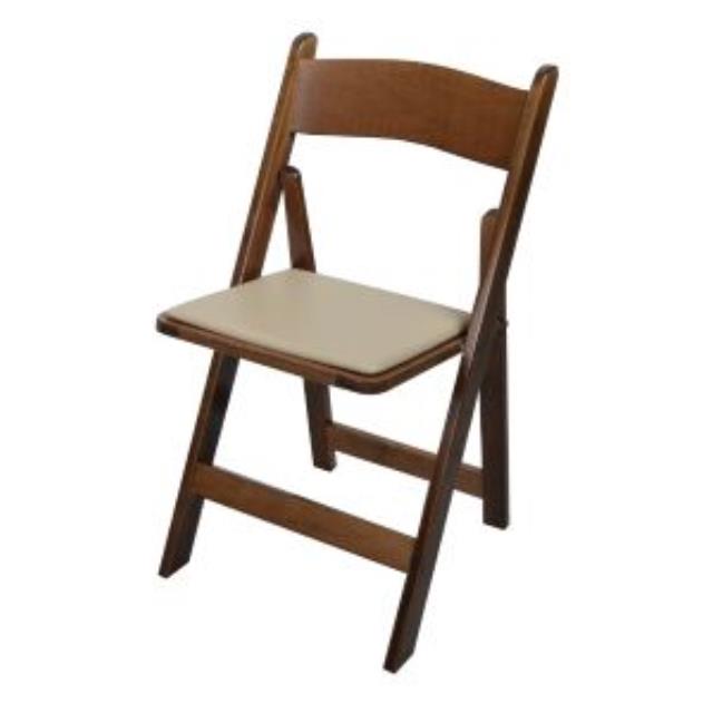 Rental store for CHAIR-FRUITWOOD W  IVORY PADDED SEAT in Ridgewood NJ